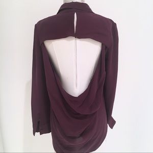Parker Button Down w/Open back - Plum